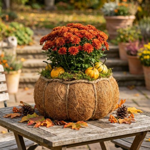 Prodotto Cestino per piante zucca decorazione autunnale arancione Ø22cm H17cm