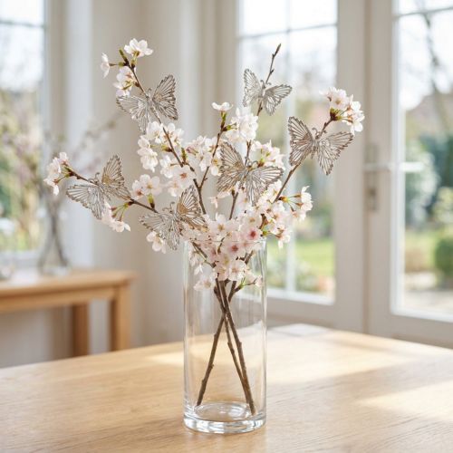 Farfalle decorative in metallo da appendere decorazione argento 5 cm 30 pz | Floristik24.it