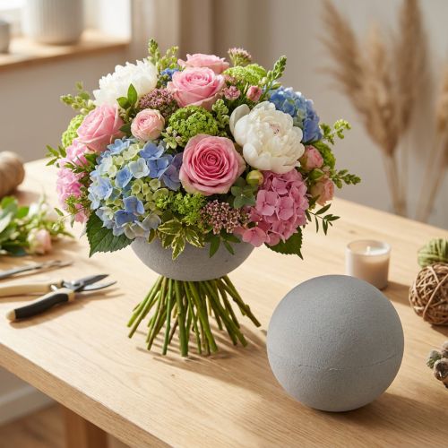 Sfera in schiuma floreale innestabile grigia Ø12cm 6 pz | Floristik24.it