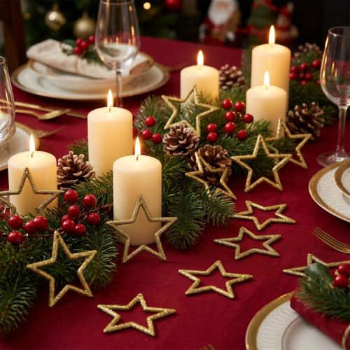 Stella decorativa glitter oro decorazione da tavola Natale 4,5 cm 120 pz | Floristik24.it