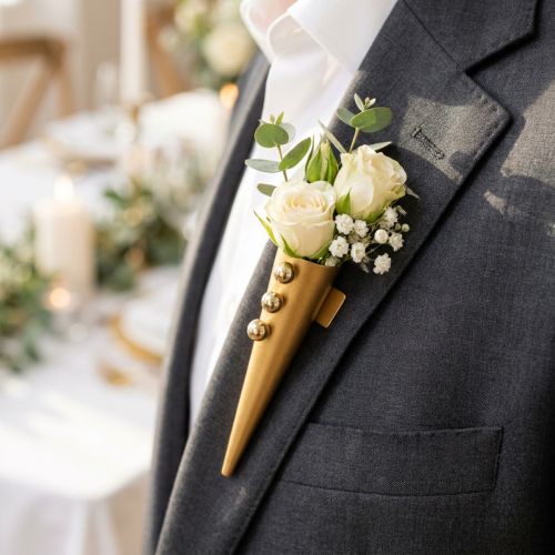 Spilla nuziale con calamita, oro opaco 7cm | Floristik24.it