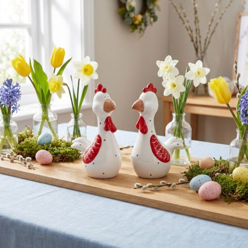 Polli decorativi Figure decorative pasquali 12 cmx7,5 cmx18,5 cm 2 pezzi | Floristik24.it