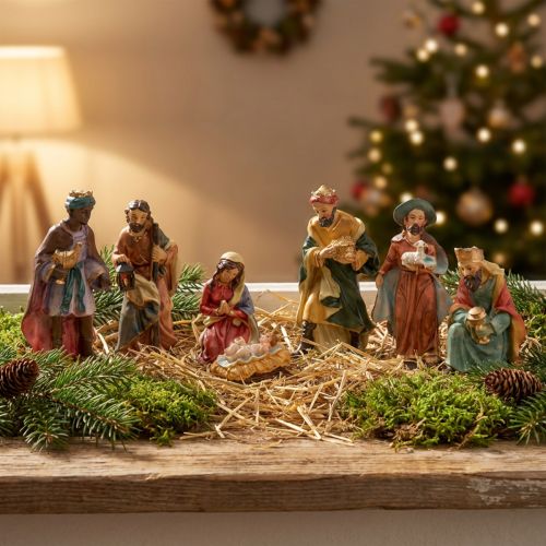 Prodotto Figure presepe dipinte a mano 2cm - 9cm 7pz