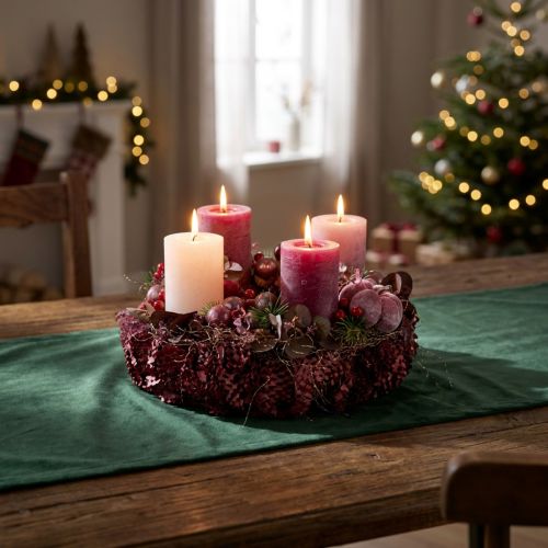 Set di 12 candele a colonna nei toni delle bacche, tinte in massa, 70x120 mm - Versatile decorazione per la casa | Floristik24.it