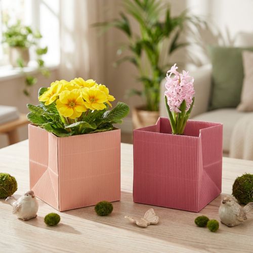 Portafiori portafiori rosa salmone 12 cmx12 cm 6 pz | Floristik24.it