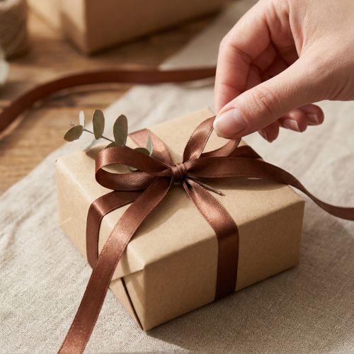 Nastro regalo in raso marrone, nastro decorativo, 6 mm, 50 m | Floristik24.it
