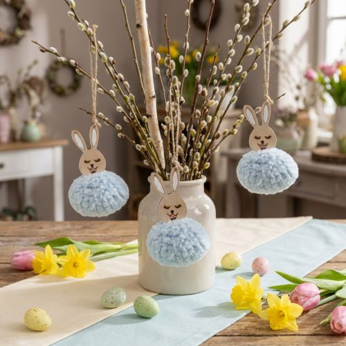 Puschelbunny ciondolo in legno blu ciondolo peluche circa 7 × 7 × 10 cm 6 pezzi | Floristik24.it