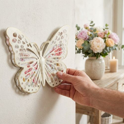 Decorazione da parete decorazione farfalla in metallo stile country L29,5cm | Floristik24.it