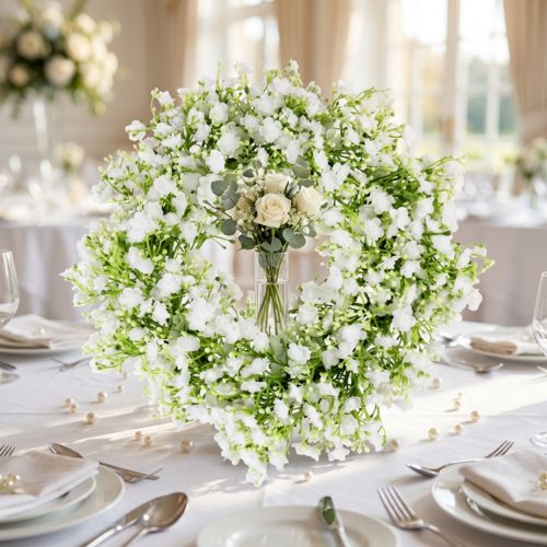 Corona di Gypsophila corona di fiori bianchi matrimonio Ø30cm | Floristik24.it