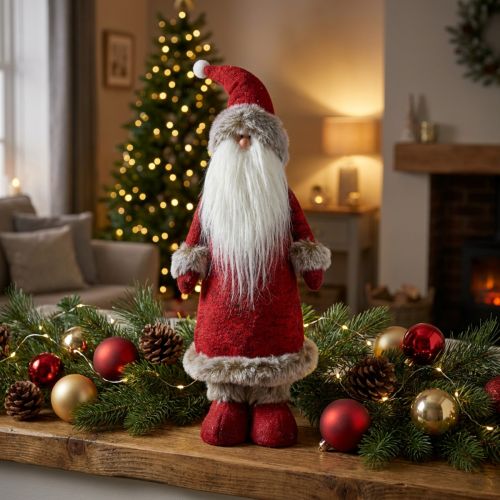 Decorazione Babbo Natale in piedi Decorazione figura Babbo Natale Rosso H41cm | Floristik24.it