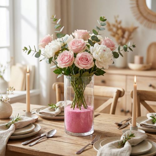 Colore sabbia 0,1 mm - 0,5 mm rosa 2 kg | Floristik24.it
