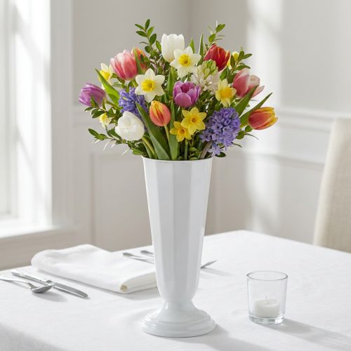 Vaso “Szwed” bianco Ø13cm - 20cm, 1pz | Floristik24.it