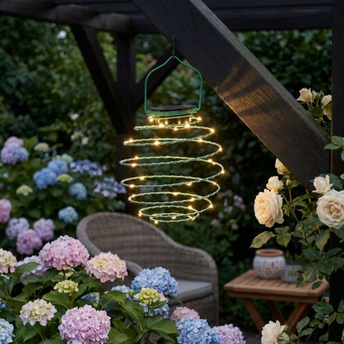 Giardino solare verde chiaro 22 cm con 25 LED bianco caldo | Floristik24.it