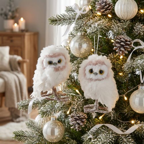 Decorazione gufo bianco per