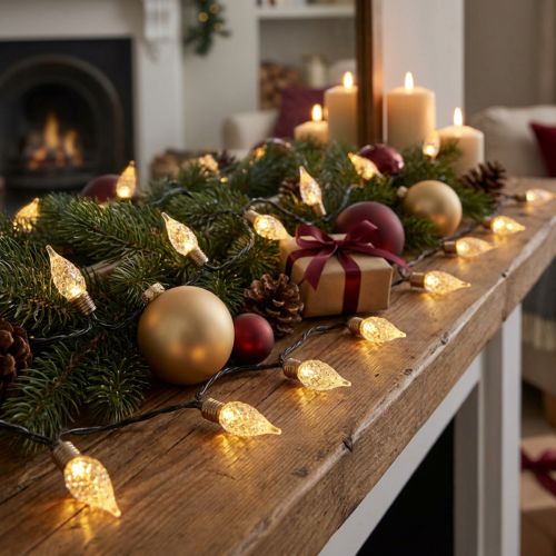 Catena luminosa a LED con batteria timer interna 50 LED 490 cm | Floristik24.it