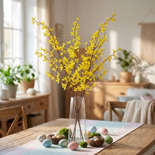 Rami decorativi di forsizia artificiale per Pasqua Giallo 138 cm | Floristik24.it
