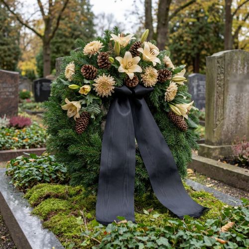 Nastro per ghirlanda nero 200 mm 25 m per fiori funebri, resistente alle intemperie e stampabile | Floristik24.it
