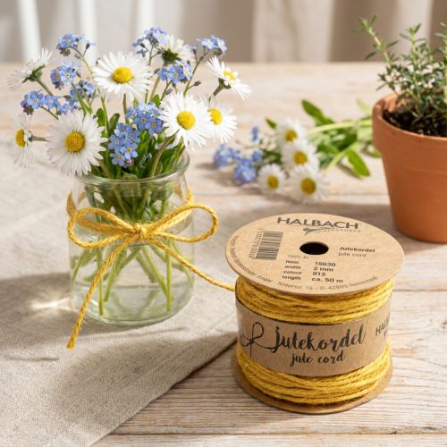 Cordone di Juta Giallo Ø2mm 50m | Floristik24.it
