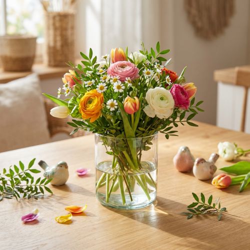 Vaso in vetro, vaso per fiori,