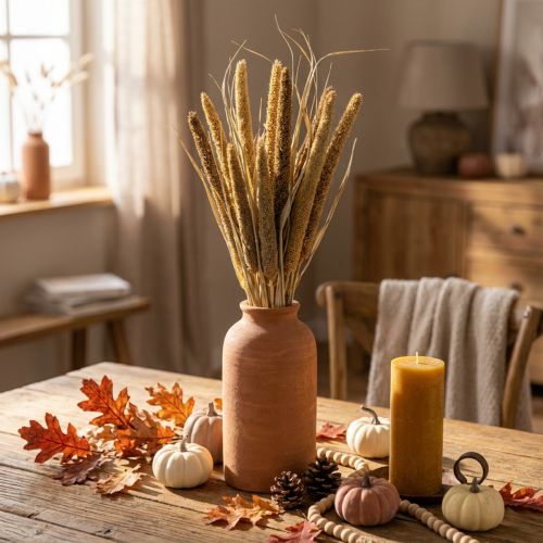 Floristica secca Grano Mazzo di pannocchie di miglio essiccate 45 cm | Floristik24.it