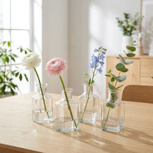 Mini vaso in vetro decorativo per interni minimalisti e vita moderna, 11 cm, 6 pezzi | Floristik24.it
