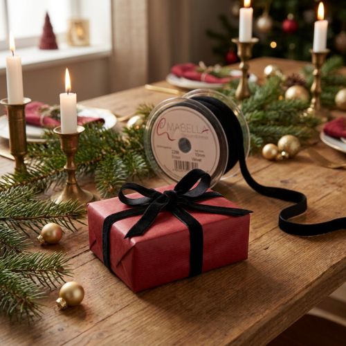 Nastro di velluto nastro decorativo velluto nero 10mm 20m | Floristik24.it