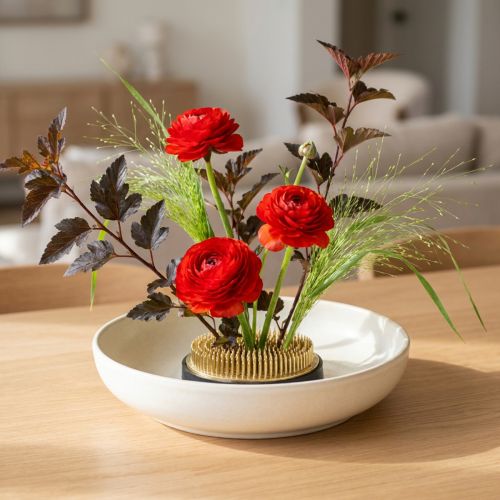 Riccio rotondo in ottone per composizioni floreali e ikebana | Floristik24.it