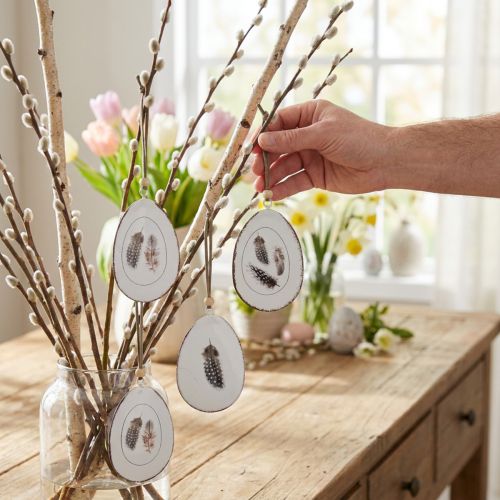 Uova di Pasqua da appendere uova decorative da appendere decorazione in metallo 5×7 cm 8 pz | Floristik24.it