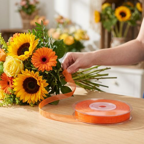 Nastro in organza nastro regalo nastro arancione cimosa 6mm 50m | Floristik24.it
