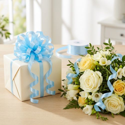 Nastro arricciacapelli azzurro 10mm 250m | Floristik24.it