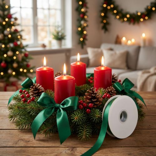 Nastro regalo e decorativo 15 mm x 50 m verde scuro | Floristik24.it