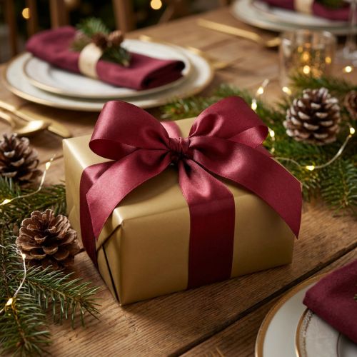 Nastro regalo decorativo in taffetà Bordeaux 40mm 50m | Floristik24.it