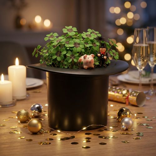 Prodotto Cilindro nero, fioriera, decorazione di Capodanno, fioriera, cappello da mago H16cm