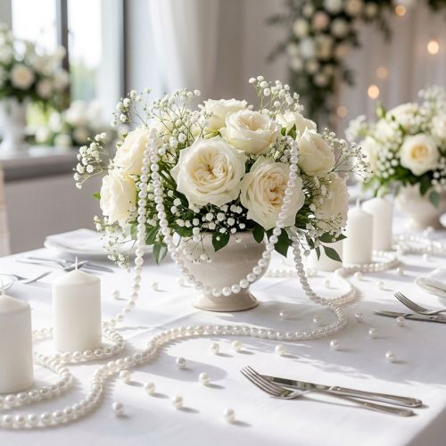 Perline decorative da infilare perline artigianali bianche 6 mm 300 g | Floristik24.it