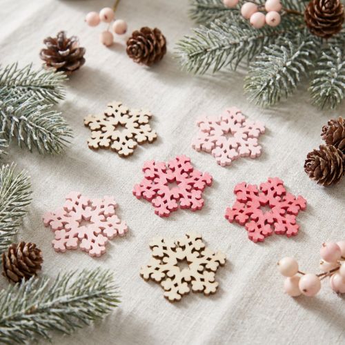 Mix di fiocchi di neve rosa, rosa, naturale Ø2cm 144 pz | Floristik24.it