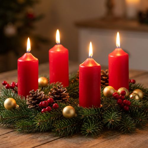 Candele piramidali rosse 24 pz | Floristik24.it