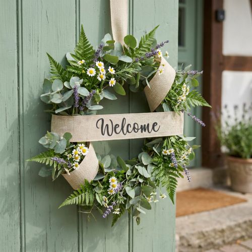 Prodotto Nastro decorativo per decorazioni per porte "Benvenuto" per ghirlande per porte 30 mm 7 m