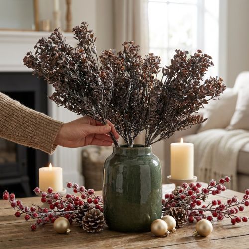 Piante artificiali marrone decorazione autunnale decorazione invernale Drylook 38 cm 3 pz | Floristik24.it