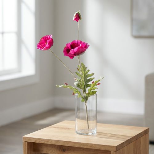 Papaveri artificiali fiori decorativi in seta rosa 70 cm | Floristik24.it