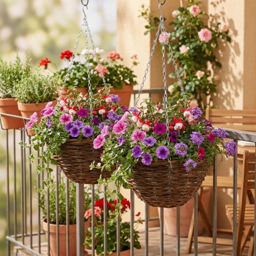 Cesto sospeso Cesto sospeso marrone Cesto sospeso Cesto per piante Ø31 cm 2 pezzi | Floristik24.it