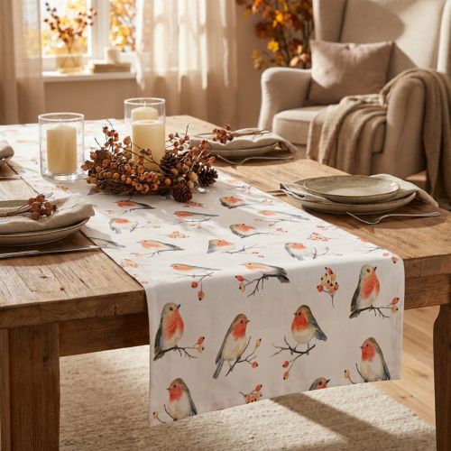 Prodotto Runner da tavolo runner da tavolo autunnale pettirosso 40x150 cm