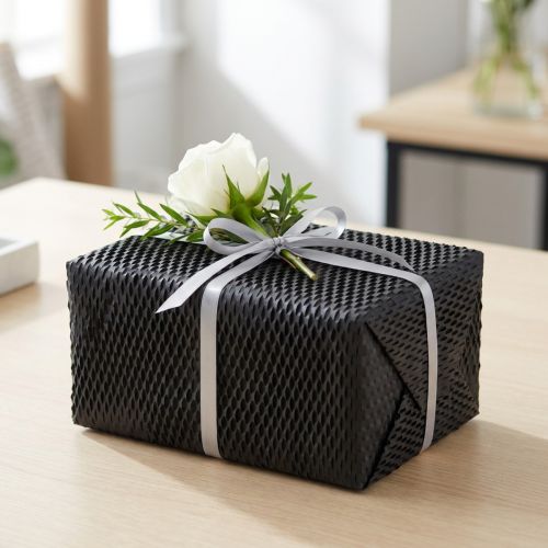 Carta da regalo nera in carta a nido d'ape L50,5 cm L2500 cm | Floristik24.it