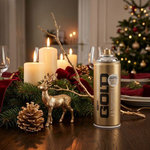 Prodotto Spray decorativo effetto cromo argento per interni, Montana, bombolette da 400 ml