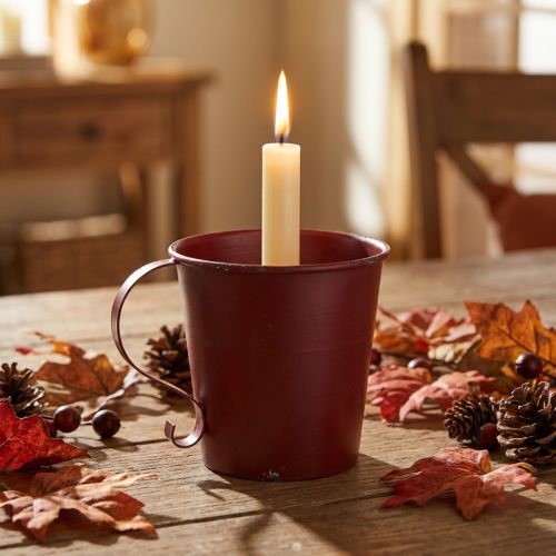 Portacandele conico vintage tazza decorativa vino rosso Ø11cm H11cm | Floristik24.it