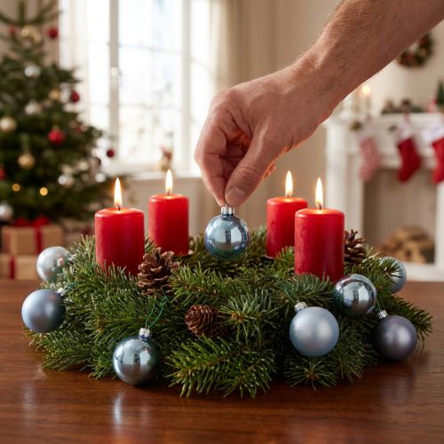 Prodotto Mini palline di Natale in vetro blu opaco metallizzato 40mm 32 pezzi
