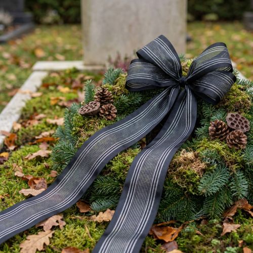 Prodotto Nastro di tulle, nastro da lutto nero 50mm