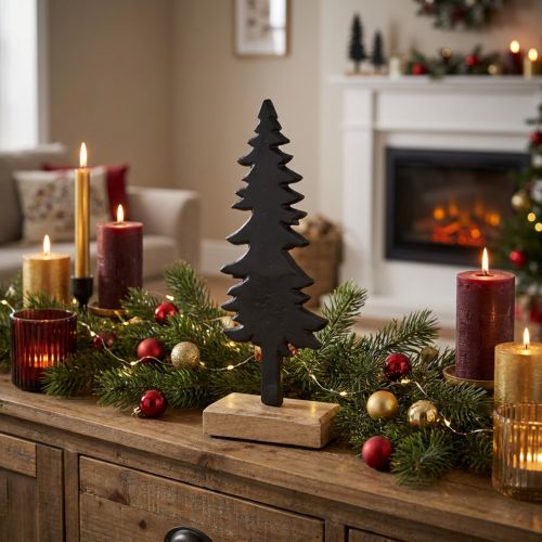 Decorazione natalizia Decorazione da tavolo in legno e metallo per albero di Natale H27cm | Floristik24.it