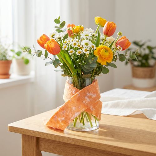 Nastro in feltro nastro di lana tessuto decorativo piume arancioni feltro di lana 15 cm 5 m | Floristik24.it