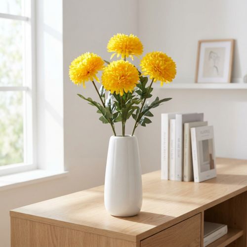 Dalia Fiori Decorativi Artificiali Fiore Giallo L64cm 3 pz | Floristik24.it
