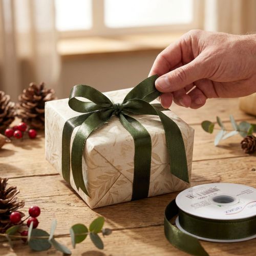 Prodotto Nastro decorativo, nastro stretto in taffetà per confezioni regalo creative, larghezza 10 mm, lunghezza 50 m